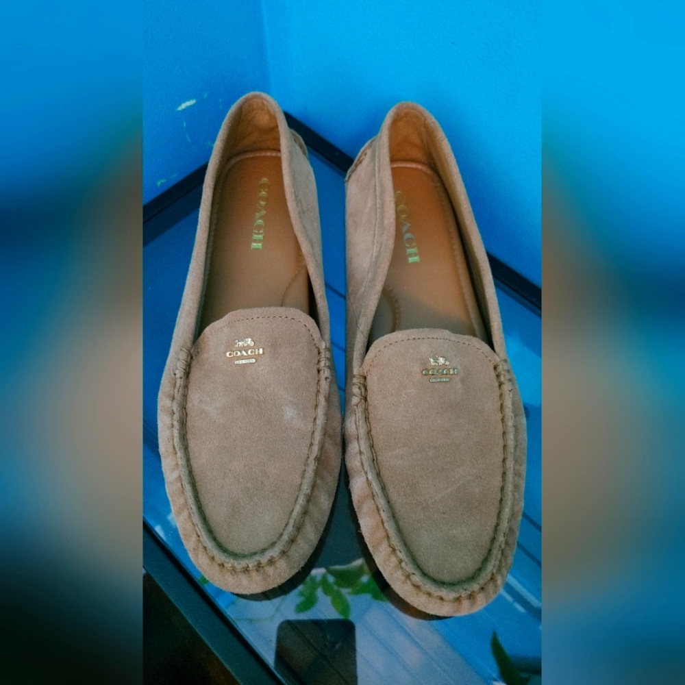 Coach mens suede loafers
